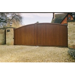 How do you install a gate on a sloping driveway?